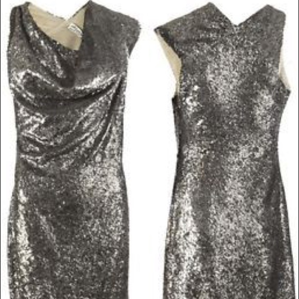 Allsaints velutina silver/gold sequin dress size 6